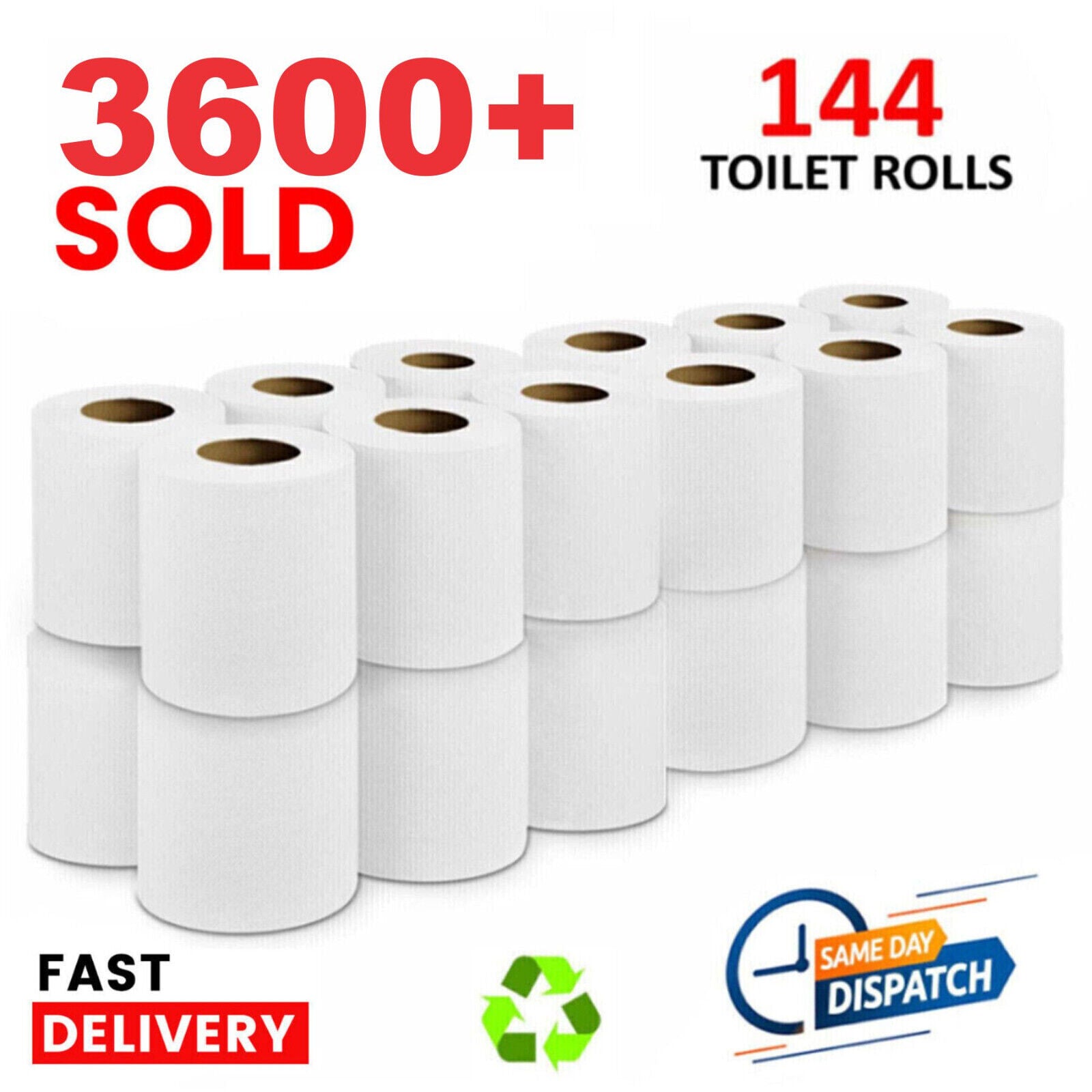 144 Toilet Rolls Bulk Buy 2Ply Quilted Embossed Soft Luxury Paper Tissue Roll