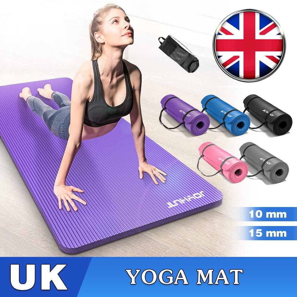 61 X 183CM YOGA MAT 15MM THICK GYM EXERCISE FITNESS PILATES WORKOUT MAT NON SLIP