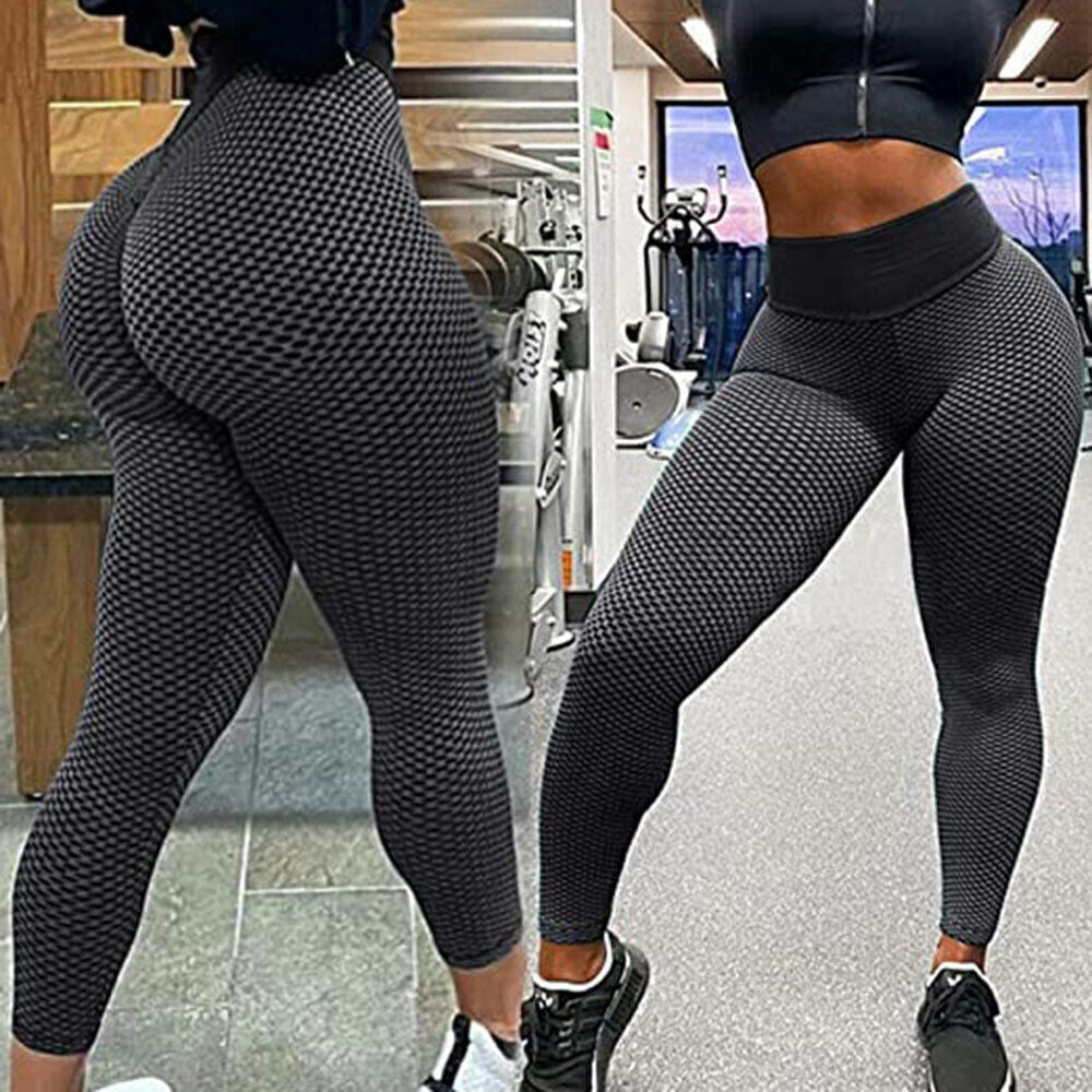 Women Yoga Pant Anti-Cellulite Bum Butt Leggings Push up Gym Leggings Pants UK