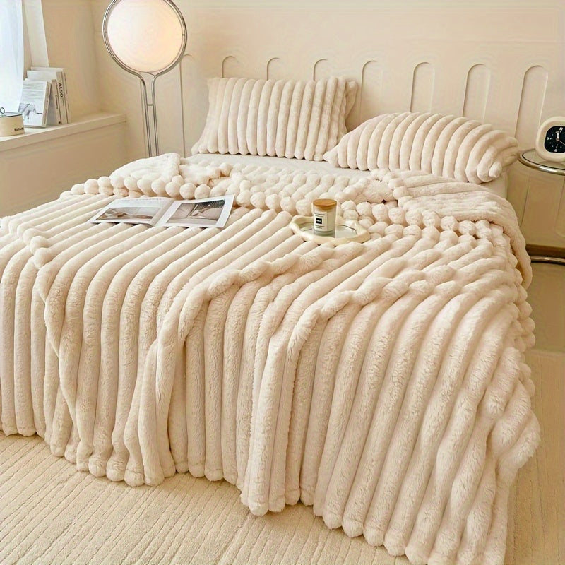 Luxurious Faux Rabbit Fur Throw Blanket - Soft, Warm & Cozy