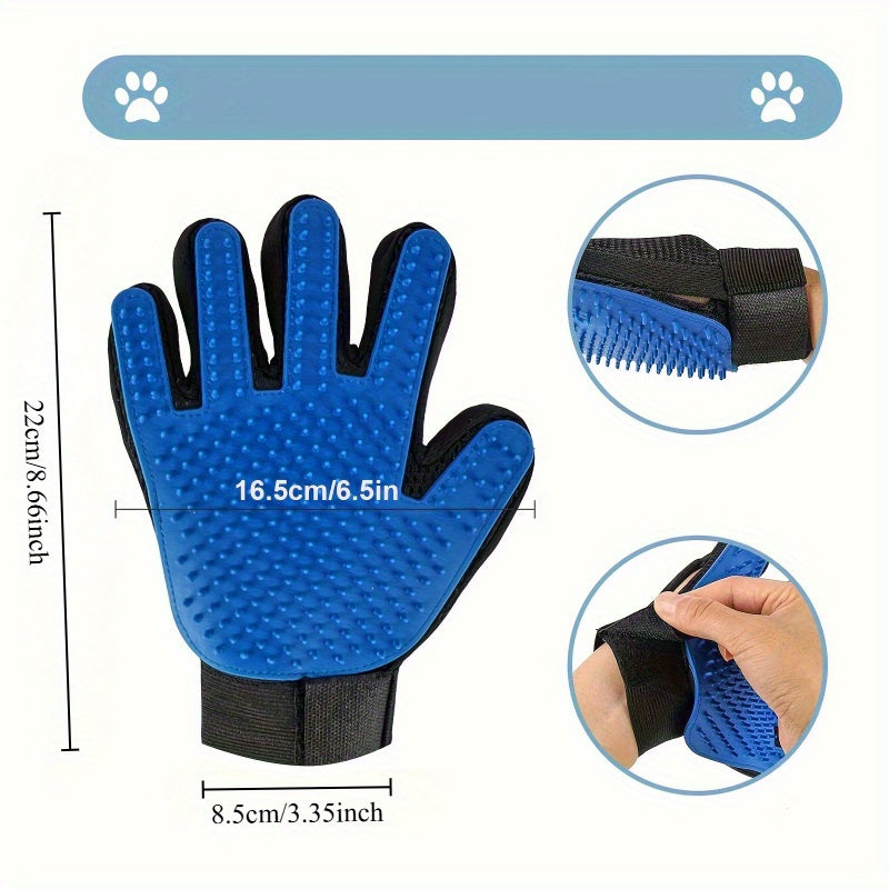 Silicone Pet Grooming Glove for Dogs & Cats - Hair Remover