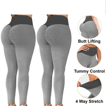 Women Yoga Pant Anti-Cellulite Bum Butt Leggings Push up Gym Leggings Pants UK