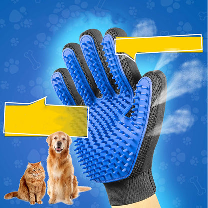 Silicone Pet Grooming Glove for Dogs & Cats - Hair Remover